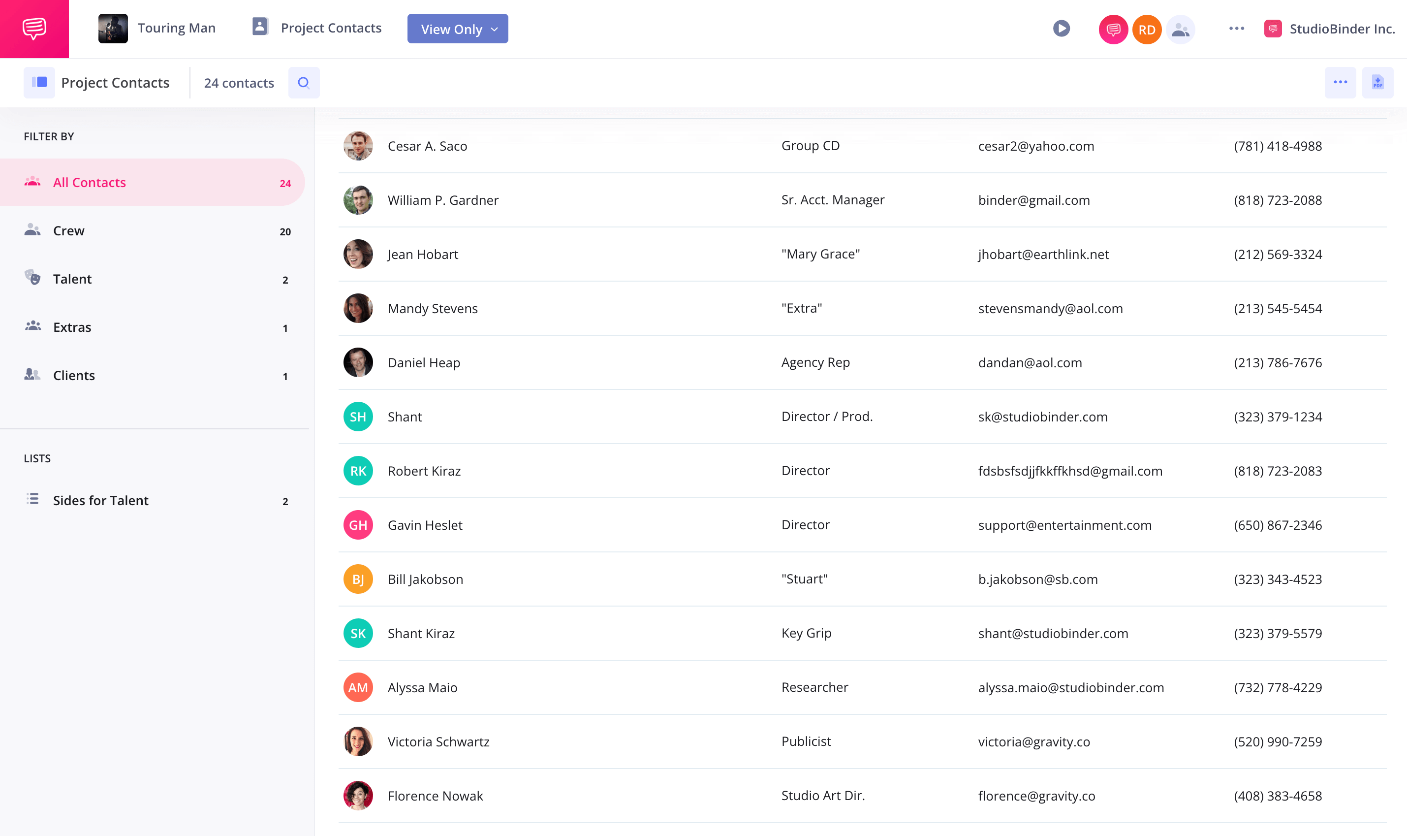 FREE Film Film Production Crew Contact Sheet StudioBinder Film Contact List Software FREE Film Film Production Crew Contact Sheet StudioBinder Film Contact List Software