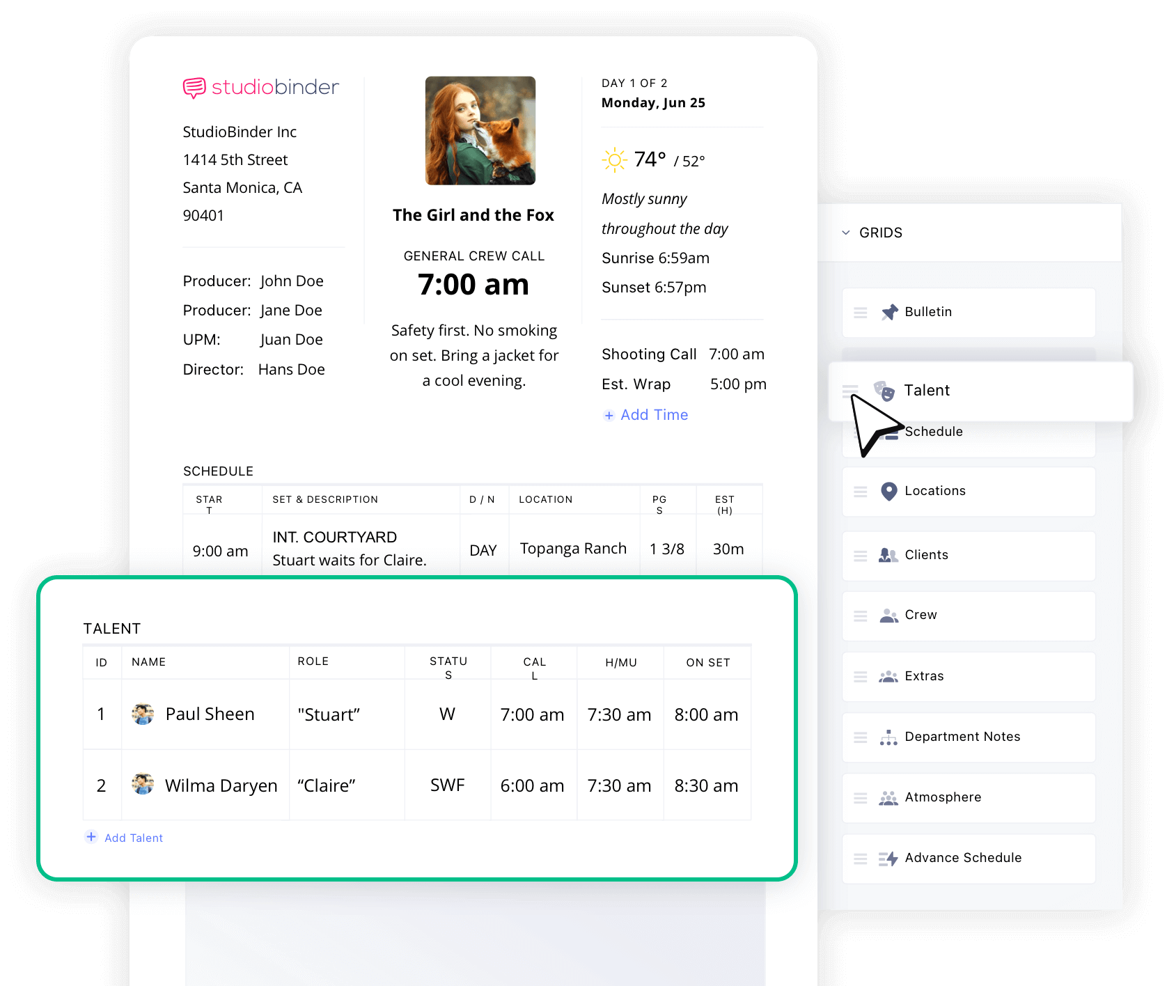 StudioBinder Movie Call Sheet movie call sheet template StudioBinder Movie Call Sheet movie call sheet template
