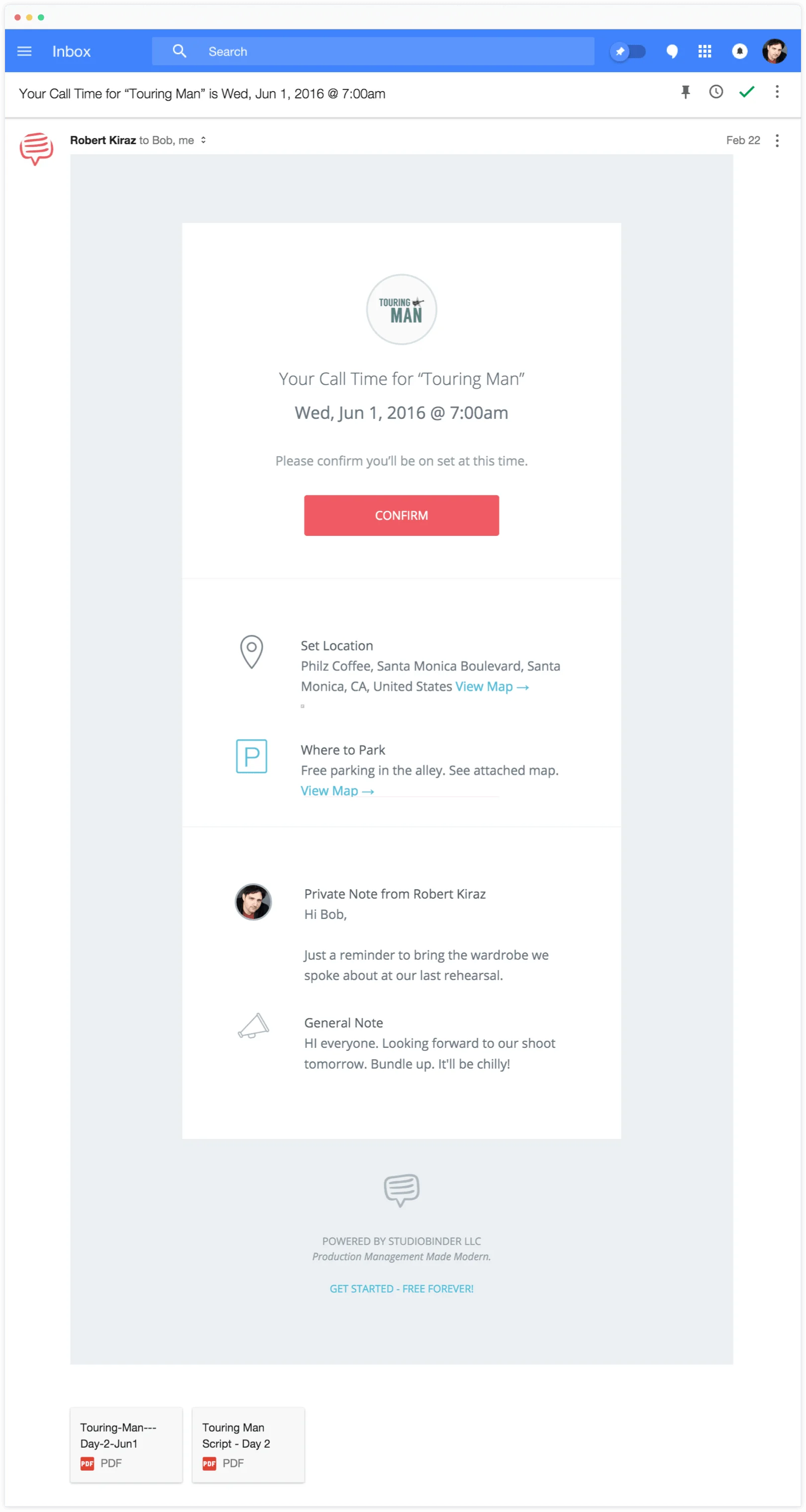 Ultimate Guide to Call Sheets 7 Call Sheet Template in Email Form - StudioBinder